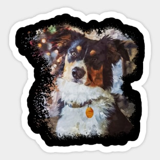 Border Collie Watercolor Sticker